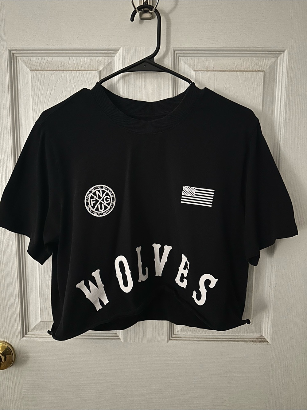 Darc Sport Black Cropped 'WOLVES' Graphic Tee